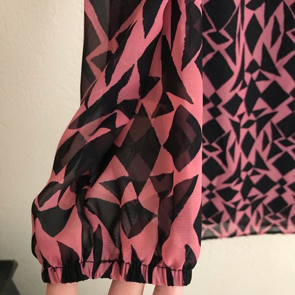 Pink and Black Geometric Dress - Picture 3 of 5